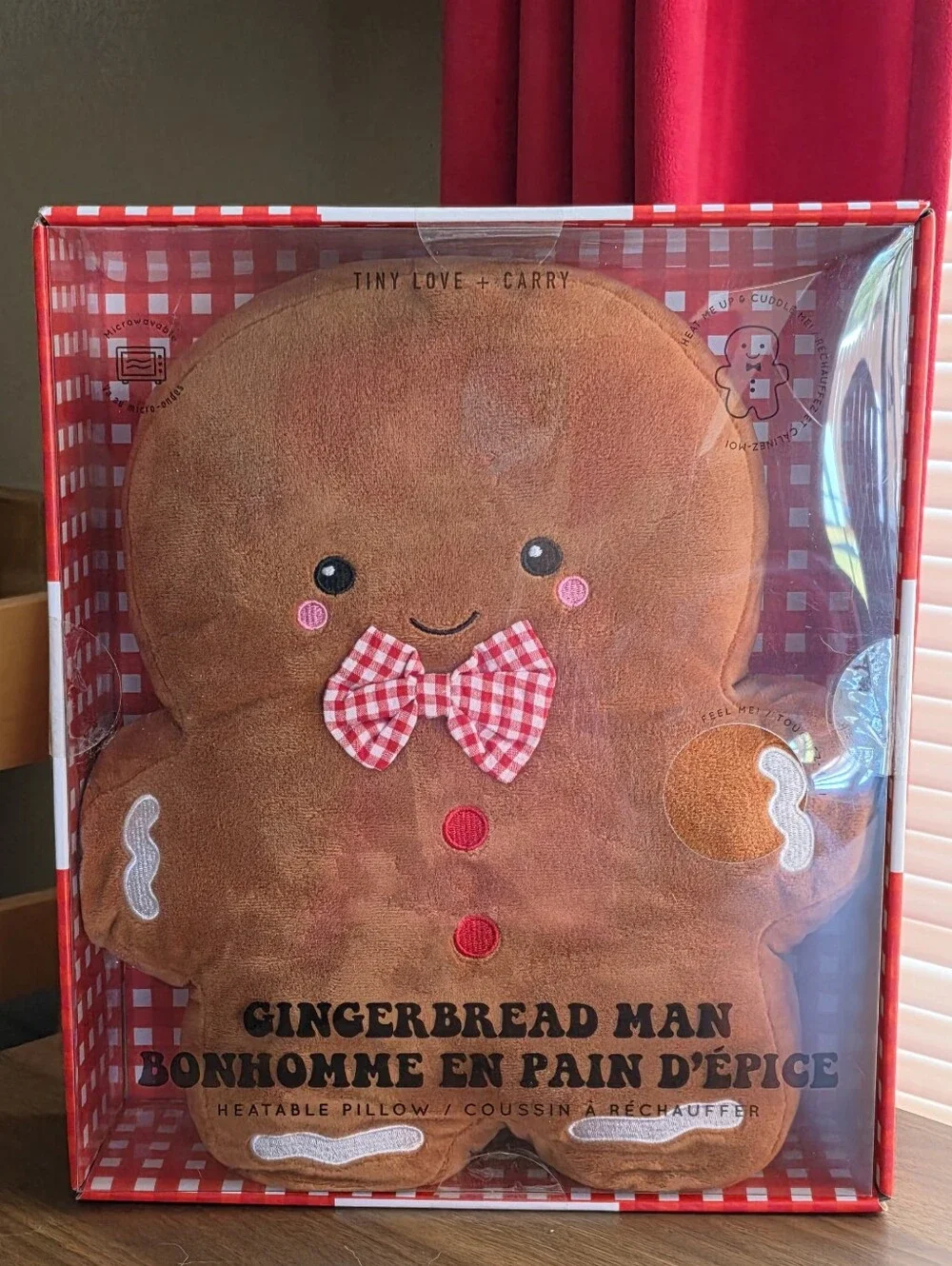 NWT Gingerbread Man Plush Heatable Pillow